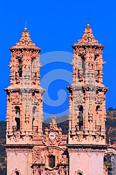 Famous cathedral of Santa Prisca in taxco city, in Guerrero, mexico X