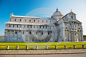 The famous cathedral on Square of Miracles in Pisa, Italy