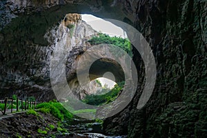 Famous cave in Bulgaria Devetashka Cave bat habitat inside