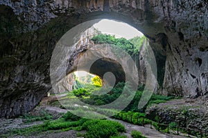 Famous cave in Bulgaria Devetashka Cave bat habitat inside