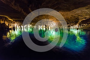 Famous cave `Cuevas del Drach` Dragon cave on spanish island Mallorca photo