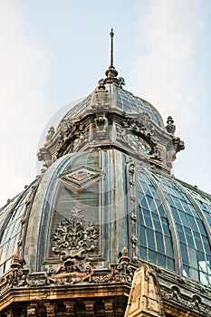 Famous CEC Palace, The Palace of the Savings Bank in the historical center of Bucharest on Victory street, Romania, 2022