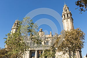 The famous central Post Office building in the city of Barcelona