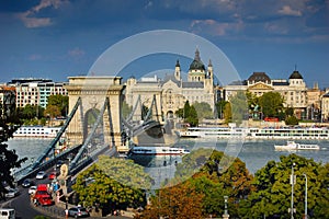 The famous Chain bridge in Budapest