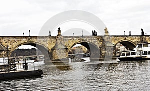 Famous Charles Bridge , Prague, Czech Republic