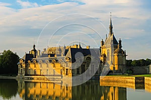 Famous Chateau de Chantilly Chantilly Castle. France