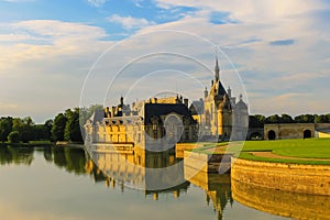 Famous Chateau de Chantilly Chantilly Castle. France