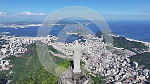 Famous Christ The Redeemer In Downtown Rio De Janeiro Brazil.