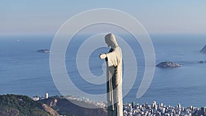 Famous Christ The Redeemer In Downtown Rio De Janeiro Brazil.