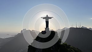 Famous Christ The Redeemer Rio In Downtown Rio De Janeiro Brazil.