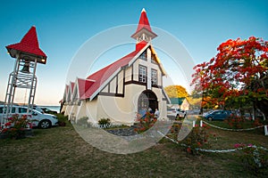 Famous church in Cap malheureux, Mauritius.