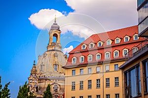 Famous  Church Frauenkirche in Dresden, Saxony, Germany