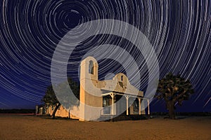 Night Time Famous Church from Kill Bill Under Time Lapsed Stars photo