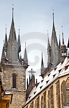 Famous Church of our lady before Tyn in Prague