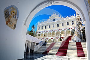 The famous church of Panagia Megalochari Evangelistria, Tinos island, Cyclades.