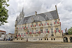 Famous City hall of Gouda town in the Netherlands.