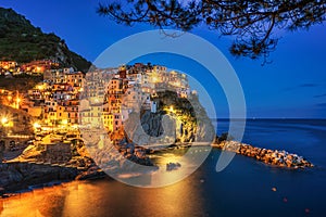 Famous city of Manarola at Cinque terre - Italy