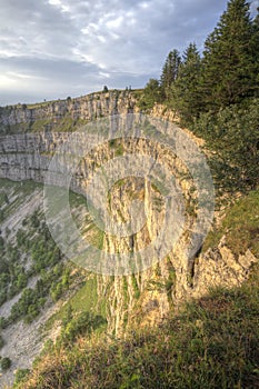 Famous cliff Creux du Van at Neuchatel, Switzerland