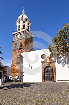 Famous clock tower and church of Nuestra Senora de Guadalupe in Teguise