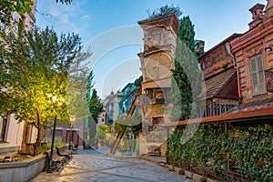 Famous clock tower in Georgian capital Tbilisi photo