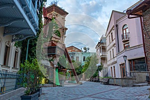 Famous clock tower in Georgian capital Tbilisi photo