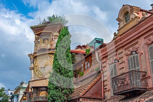 Famous clock tower in Georgian capital Tbilisi photo