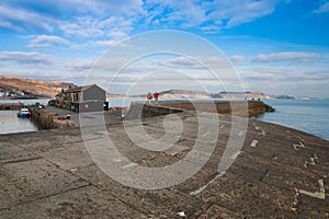 The famous cobb in Lyme Regis, England.