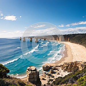 a famous collection of limestone stacks off the shore of the Port Campbell Natio...
