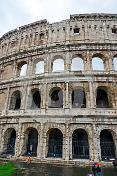 The famous Colosseum in Rome - Colisseo - a huge tourist attraction in the city