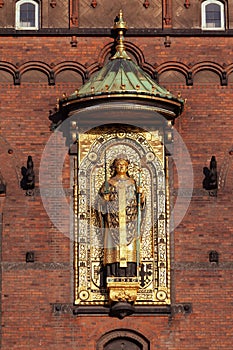 Famous Copenhagen City Hall facade in Denmark