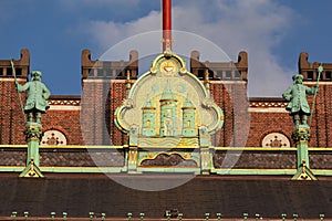 Famous Copenhagen City Hall facade in Denmark