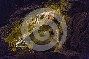 Famous Cueva of Los Verdes on the island of Lanzarote, Canary Islands, Spain