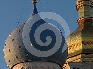 The famous cupolas of the Kazan Kremlin in Tatarstan, Russia