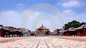 The famous Dazheng Hall in Forbidden City of Shenyang, China