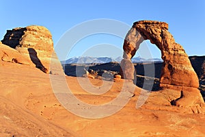 Famous delicate arch at sunset