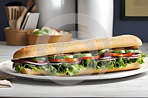 The famous and delicious submarine sandwich