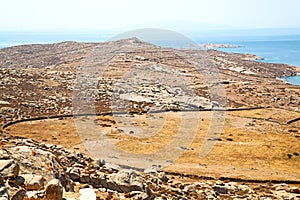 famous in delos greece the historycal acropolis and old ruin s