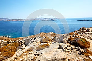 famous in delos greece historycal acropolis ruin site