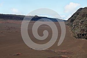 Famous desert Plaine des Sable in the volcano Piton de la Fournaise in Reunion islan, Indian ocean, France