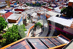 Famous District 13 of Medellin, view from the hill.