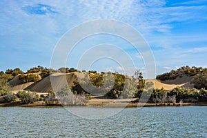 Famous dunes on Gran Canaria (Grand Canary) island, between Maspalomas and Playa del Ingles, National Park, Reserve