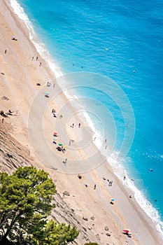 Famous Egremnoi beach in Lefkada island, Greece photo