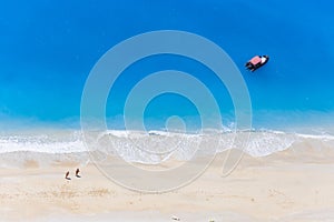 Famous Egremnoi beach in Lefkada island, Greece photo