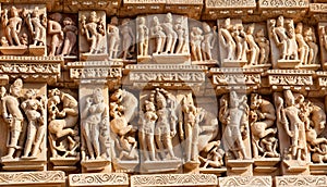 Famous erotic temple in Khajuraho, India