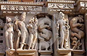 Famous erotic temple in Khajuraho, India