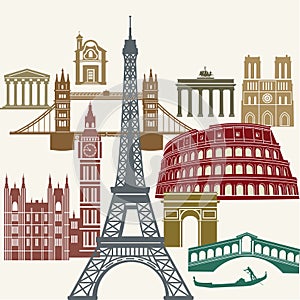 Famous European landmarks