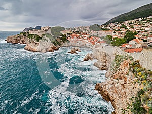 Famous european travel destination in Croatia, Dubrovnik old town fortress