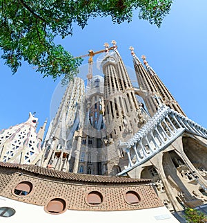 Famous Expiatory Church of Holy Family Sagrada Familia, Barcelona, Spain