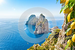 Famous Faraglioni Rocks, Capri Island, Italy