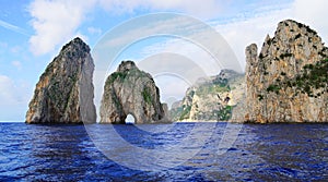 Faraglioni rocks at the island of Capri, Italy